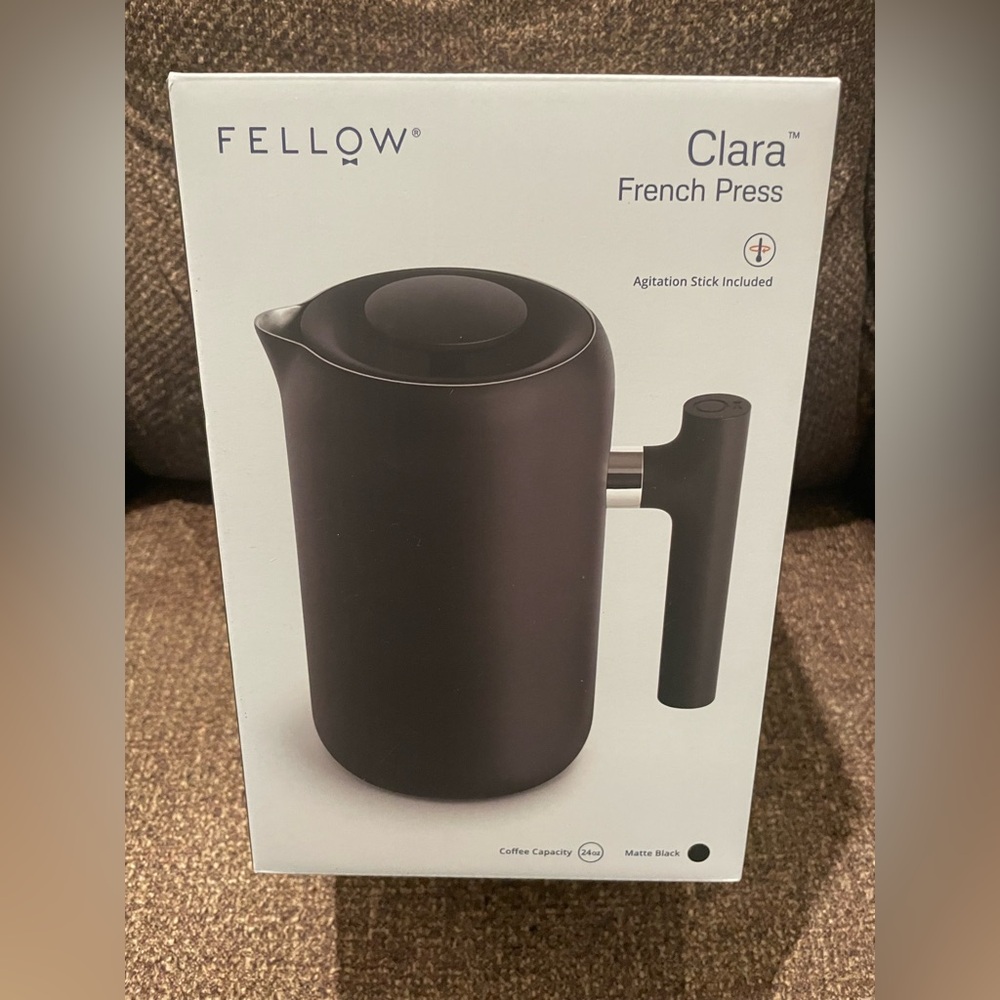 Clara Matte Black French Press NIB